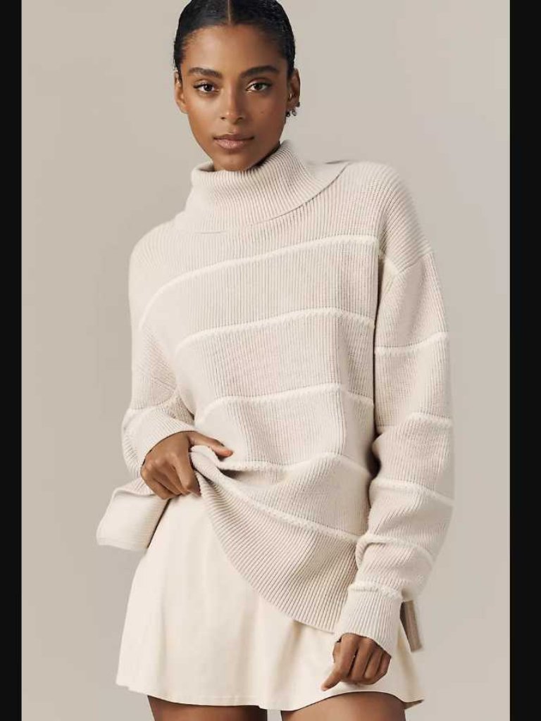 New L Varley (From Anthropologie) Hamish Roll-Neck Stitch Knit Sweater